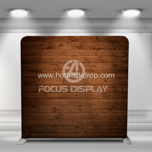 brown wood portable backdrop fabric frame